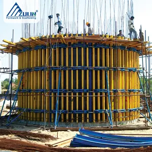 柱と壁のコンクリート構造のためのZULIN調整可能なアークウッドパネル型枠