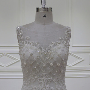 XF1106 photos de dernières créations de robes de <span class=keywords><strong>mariage</strong></span> robe de haute qualité robe de <span class=keywords><strong>mariage</strong></span> avec perlée lourde dentelle - Product Image 2