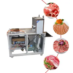 Máquina rebanadora de tocino automática, rebanadora de carne congelada Manual, rebanadora de carne fresca