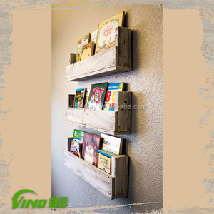 Estante de exhibición de pintura de madera, estantería rústica para libros, soporte para revistas antiguo, personalizado - Product Image 4