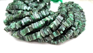 Cuentas de Heishi de piedras preciosas de Esmeralda verde Natural, joyería de forma cuadrada lisa, pulsera, collar, cuentas de mayo, piedra de nacimiento - Product Image 3