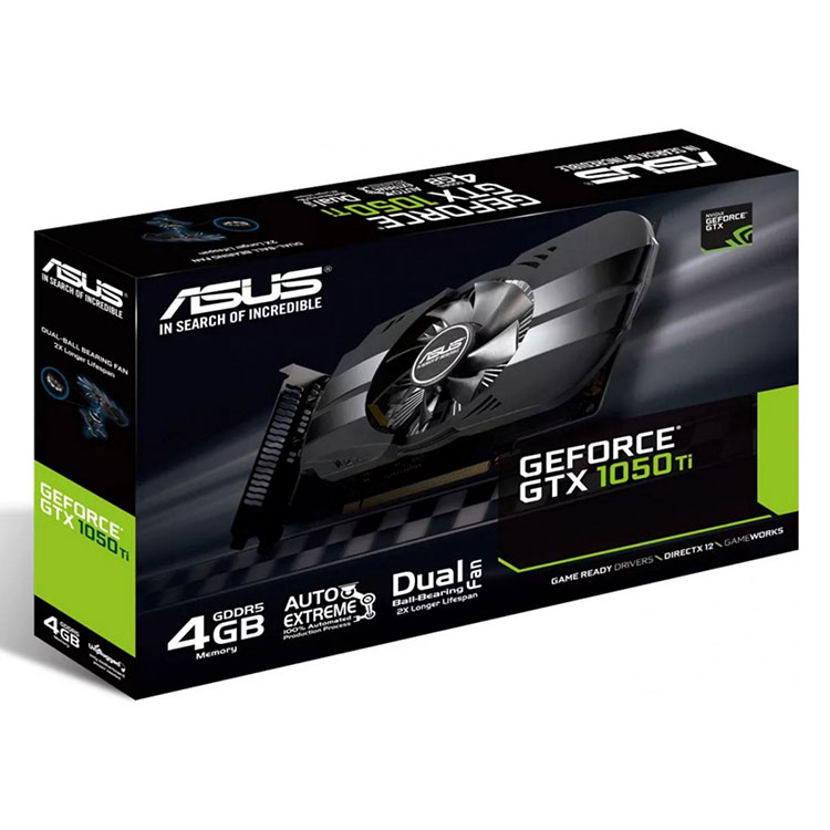 [中古]ASUS PH-GTX1050TI-4G ASUS PH GTX1050TI 4G GDDR5 128 Bit masaüstü oyun grafik kartı