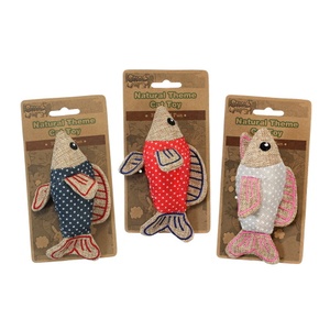 Eco-Amichevole naturale di Canapa Del Mouse Materiale di Pesce Carino Animali Morbido Peluche Ripiene di Graffiare A Caccia di Tessuto Giocattoli Del Gatto - Product Image 1