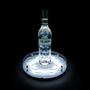 Led personalizado sirviendo cerveza beber bandeja de luz resplandor antideslizante de comida rápida bandeja de frutas decorativas restaurante cóctel de champán bandeja