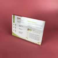 Présentoir en acrylique incliné, porte-affiche de menu en forme de L, porte-étiquette de prix bon marché, porte-plaque de nom de bureau en acrylique, vente en gros