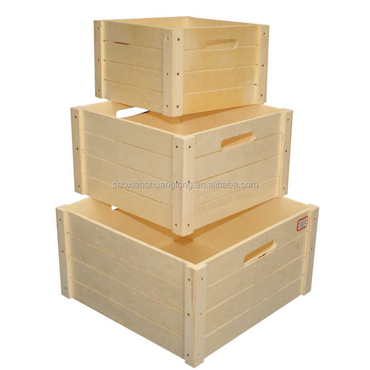 Unfinished wood craft supplies wooden apple crates wholesale