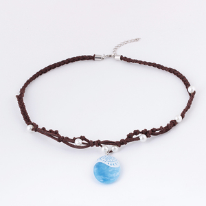 Kerstcadeau Moana Blauw Gekleurde Natuur Steen Handgemaakte Glow In The Dark Sieraden Ketting - Product Image 2