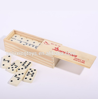 Jeu de dominos en bois pour enfants, 28 pièces, éducatif, boîte en bois