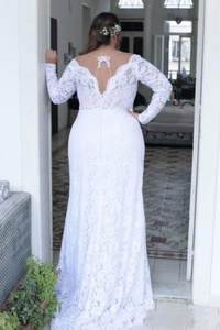 <span class=keywords><strong>Vestido</strong></span> <span class=keywords><strong>de</strong></span> novia <span class=keywords><strong>de</strong></span> encaje <span class=keywords><strong>para</strong></span> mujeres embarazadas, recto, talla grande - Product Image 2