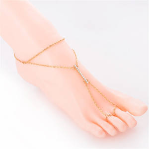 Nouvelles sandales <span class=keywords><strong>pieds</strong></span> <span class=keywords><strong>nus</strong></span> tendance, bijoux de chaîne de pied, bracelet de cheville avec anneau d'orteil en bijoux corporels pour les <span class=keywords><strong>pieds</strong></span> - Product Image 5