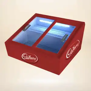 Meisda vendita calda display mini frigo piatto frigorifero promozionale al cioccolato con porta scorrevole