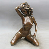 Statue Érotique Grandeur Nature en Bronze, Femme Nue Sculpture Artistique