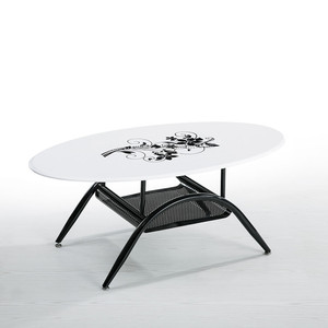 الحديثة عالية الجودة خفف من الزجاج البيضاوي طاولة القهوة - Product Image 1