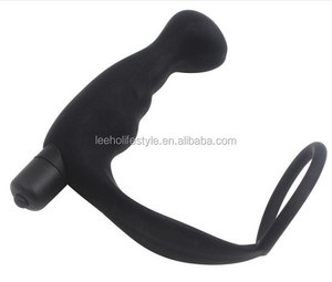 Male <strong>G</strong>-<strong>spot</strong> Toys Prostate Black Prostate Massager Anal <strong>Vibrator</strong> with <strong>Finger</strong> Ring - Product Image 3