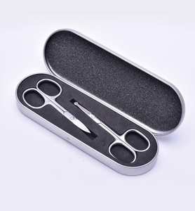 4 piezas de acero inoxidable belleza recorte aseo corte no deseado ceja barba nariz estilo de pelo pinzas tijeras conjunto - Product Image 2