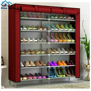 5 Layer 8 Grid non-woven Stof Schoenenrek Plank Opslag Closet Organizer Kast Schoenen Opslag Meubels