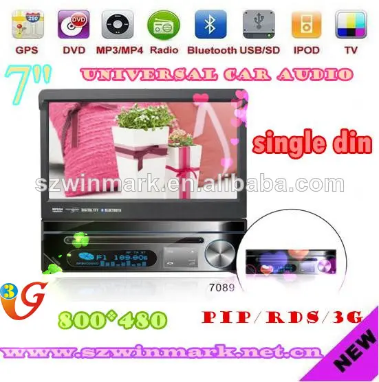 7inch din reproductor 1 coche DVD con Bluetooth, Radio, TV, GPS, iPod, DVR, cámara, RDS, PIPA, SWC, juegos, etc DH7089