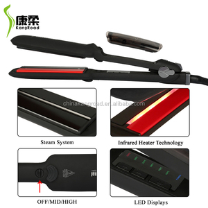 Plancha de pelo de turmalina de 2 pulgadas, plancha plana de vapor e infrarrojos, placa fría infrarroja ultrasónica, proveedor de oro - Product Image 4