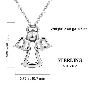 925 gioielli In Argento Sterling fata custode piccolo angelo ala di fascino del pendente della collana - Product Image 5