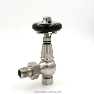 Hoperads <span class=keywords><strong>radiateur</strong></span> en <span class=keywords><strong>fonte</strong></span> fini Nickel satiné ensemble de soupapes de <span class=keywords><strong>radiateur</strong></span> thermostatiques traditionnelles poignée en bois - Product Image 3