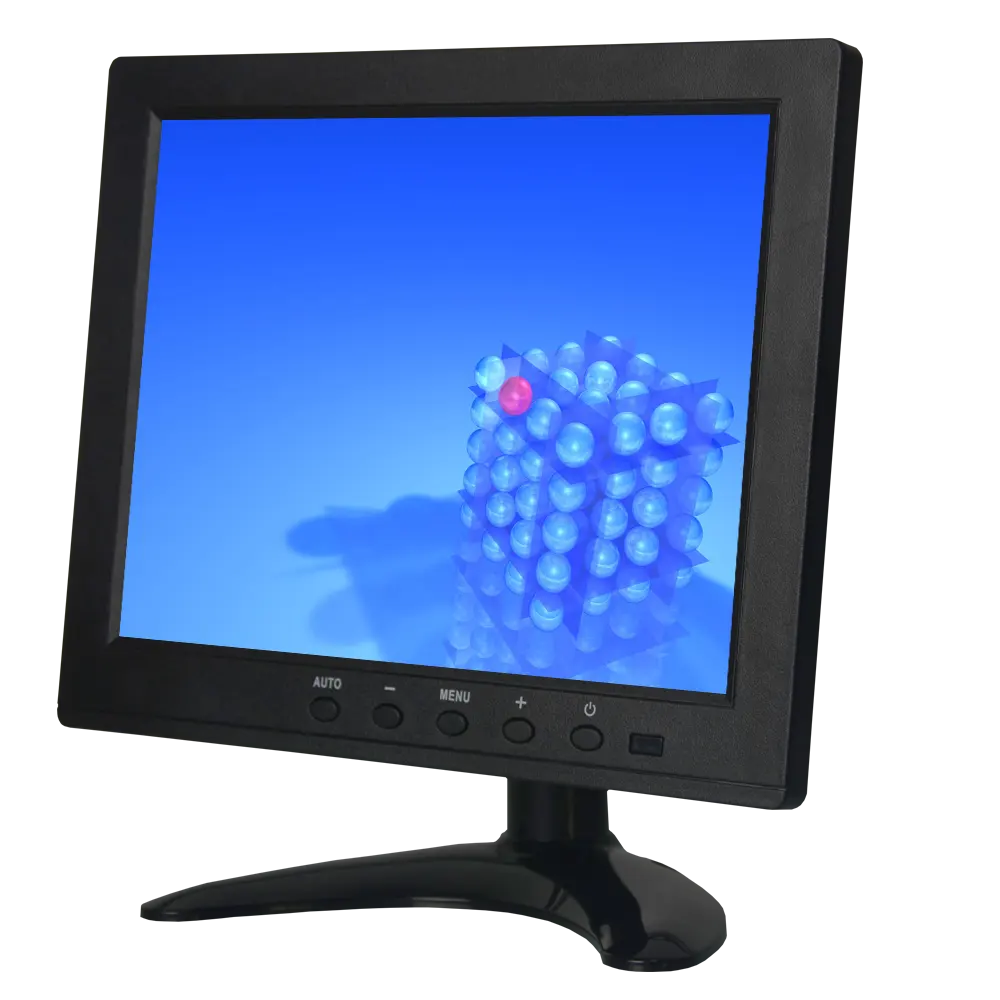 حجم صغير 8 بوصة LCD لون شاشة عرض فيديو VGA BNC AV HDMI مدخلات للكمبيوتر كتف الأمن الرئيسية