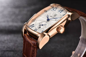 BENYAR 5114M 5114 da <span class=keywords><strong>uomo</strong></span> <span class=keywords><strong>orologio</strong></span> da polso al quarzo <span class=keywords><strong>nero</strong></span> marrone in pelle cronografo <span class=keywords><strong>orologio</strong></span> da polso data rettangolo orologi da <span class=keywords><strong>uomo</strong></span> - Product Image 3