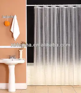 Transparent PEVA oeillet rideau de douche en plastique Transparent rideau de douche