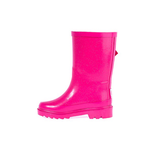 Nueva diseñado OEM servicio niños goma al aire libre marca lluvia <span class=keywords><strong>rosa</strong></span> medio de caucho wellies botas - Product Image 1