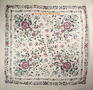Manto de Manila de 54 Pulgadas, 100% Bordado a Mano, Chal Español de <span class=keywords><strong>Flamenco</strong></span> - Product Image 5