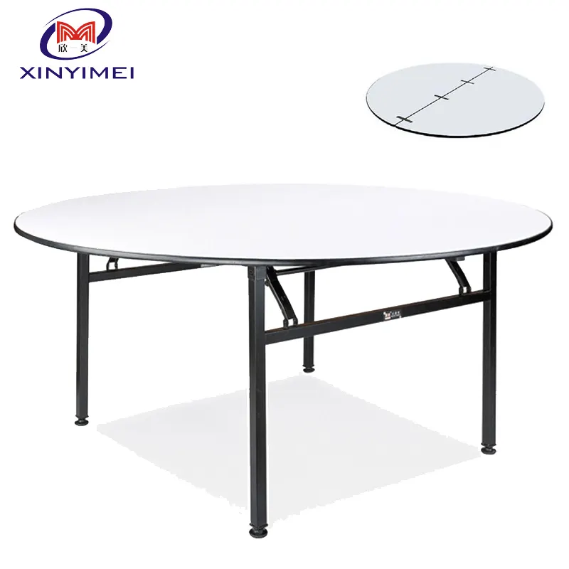 Durable and Exqshower Curtainon Table Design Round Folding Table Home Furniture Steel Dining Table Modern Panel Wooden