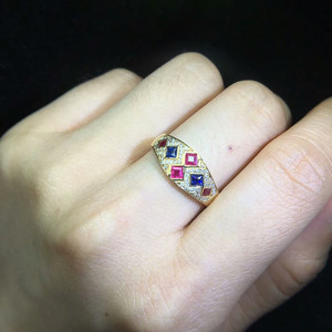 Vente en gros <span class=keywords><strong>2022</strong></span> nouveau design 18 carats or jaune pierre naturelle rubis saphir <span class=keywords><strong>bague</strong></span> pour femmes bijoux <span class=keywords><strong>de</strong></span> mode - Product Image 6
