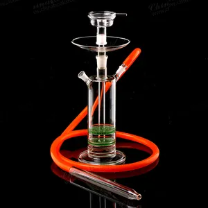 Z5 Glas gerader Typ Hookah Shisha Durchlöser hoch-LED leise doppelte Lagen kleiner Blase-Wasserpfeife Raucher Bar Verwendung