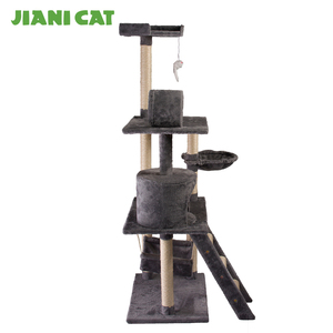 China wholesale best plush wooden toys pet cat scratcher tree - Product Image 4