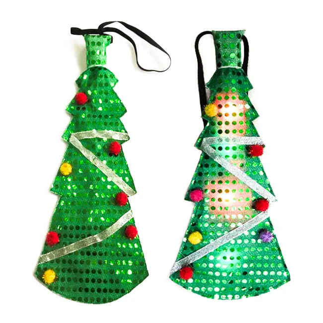 Adornos navideños Diseño de árbol de Navidad Corbata LED