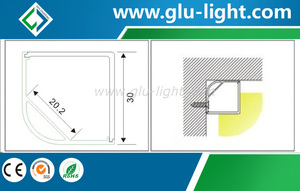 Esquina 90 grados Alu canal de extrusión para la luz de <span class=keywords><strong>tira</strong></span> rígida <span class=keywords><strong>led</strong></span> - Product Image 4
