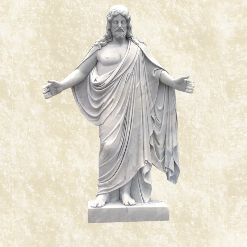 Marble carving garden western meditating jesus christ statues for sale