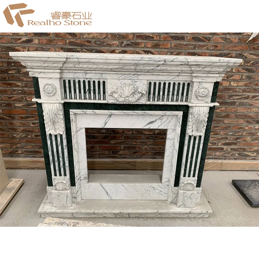 Carrara beyaz mermer şömine Surround Mantel