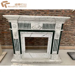 Cararra 白色大理石壁炉环绕 Mantel