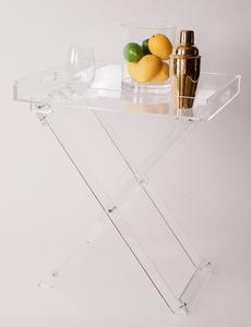 Table pliante en acrylique, table d'appoint <span class=keywords><strong>chic</strong></span> moderne - Table de service pour cuisine et bar - Design élégant et transparent - Product Image 4