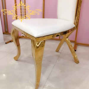 Sillas de Hotel de comedor de boda de terciopelo azul real hechas a mano con cojín intercambiable X patas de acero inoxidable para uso en la sala de estar - Product Image 4