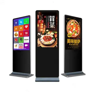 55" Super slim free stand kiosk interactive all in one touch screen standing advertising kiosk
