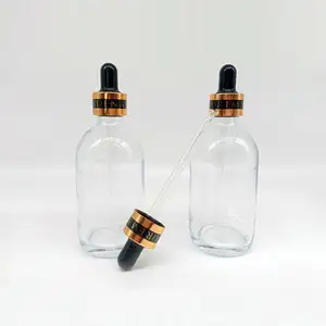 Прозрачная стеклянная бутылка-капельница GOLDZAN 100 мл 24K/упаковка для ухода за кожей/косметические упаковочные контейнеры