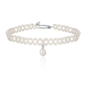 Couleur blanche d'eau douce perle collier ras du cou pour les femmes - Product Image 3
