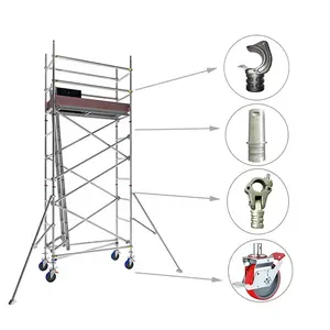 Easy install movable scaffolding 3.5m height adjustable aluminum scaffold