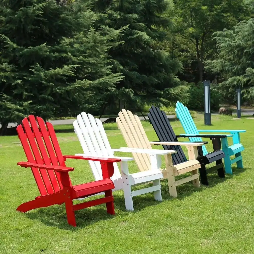 Tuin Bankje Terras Meubilair Vouwen Multicolour Liggende Hout Adirondack Stoel