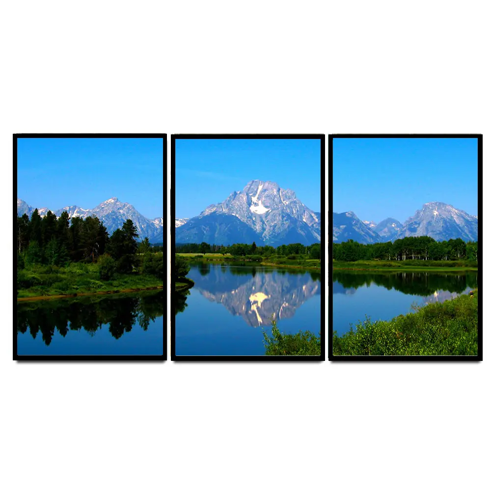Натянутый на заказ холст озеро и горы фото печать природный пейзаж картина холст живопись