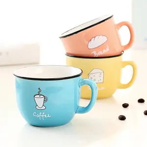 Wholesale Stock Small Order Cartoon Mirror Face Vacuum Cup Ceramic Mug