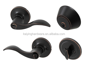 US15 Satin Nickel Xi Lanh Duy Nhất Chốt Cửa Kết Hợp Thiết Lập Sóng Phong Cách Đòn Bẩy Cửa Phía Trước Núm Nhập Leverset Lockset Key Mở Khóa - Product Image 4