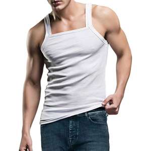 Canotta <span class=keywords><strong>bianca</strong></span> all'ingrosso in cotone 100% da <span class=keywords><strong>uomo</strong></span> gilet estivo senza maniche personalizzato Oem di alta qualità - Product Image 1