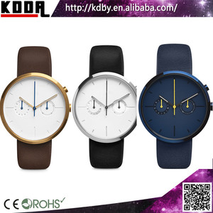 Reloj de pulsera de cuero para hombre, cronógrafo con movimiento de lujo, 2 subdiales, original - Product Image 2